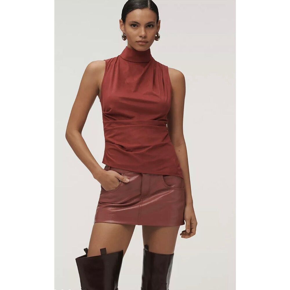 Anthropologie $128 Mare Mare Faux-Suede High-Neck Tank Top size medium